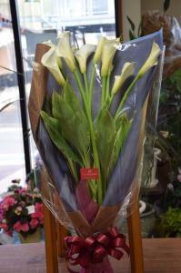 大きなカラーの花束｜「有花園」　（群馬県高崎市の花キューピット加盟店 花屋）のブログ